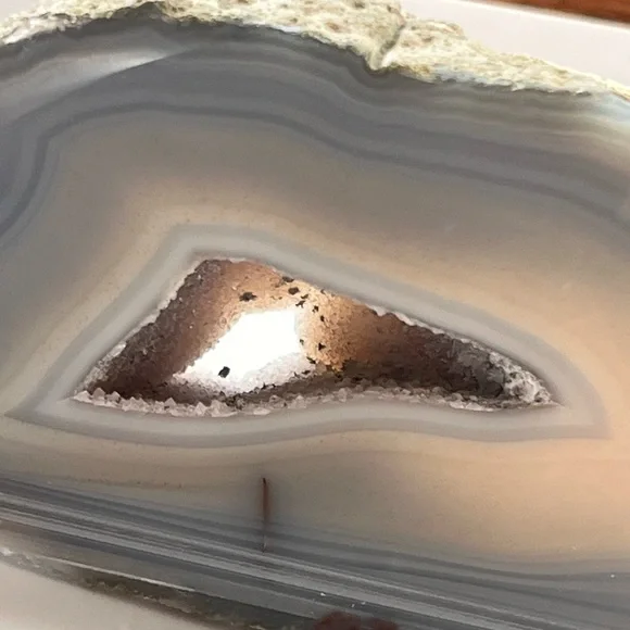 Natural Banded Agate Geode Slice - Picture 5 of 15